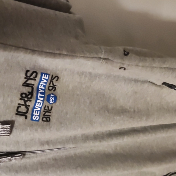 Light Grey Jack & Jones Hoodie - Picture 2 of 5